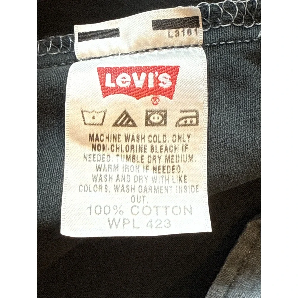 Levis Original 501 Straight Leg Button Fly Men's 38x30 Charcoal